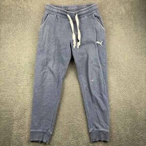Puma Mens Jogger‎ Sweatpants Blue Cotton Polyester Athletic Fit Size M/M